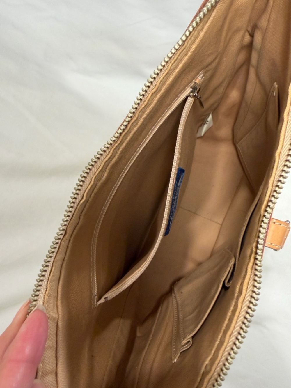 Burberry Blue Label Canvas Leather Crossbody Bag Tan Vintage Adjustable Strap - Picture 8 of 16